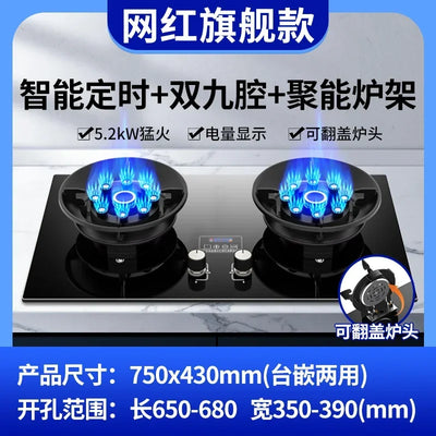 Upgrade Your Kitchen Appliances with Royalstar Inset Gas Stove: Double Burner, Energy-saving, Scheduled Fierce Fire Furnace