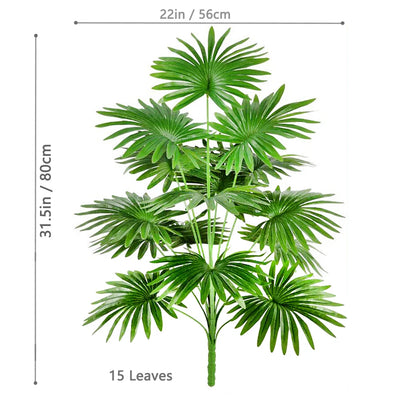 60-105cm/41.33in  Artificial fan leaf tropical plant large fake palm office home holiday decoration