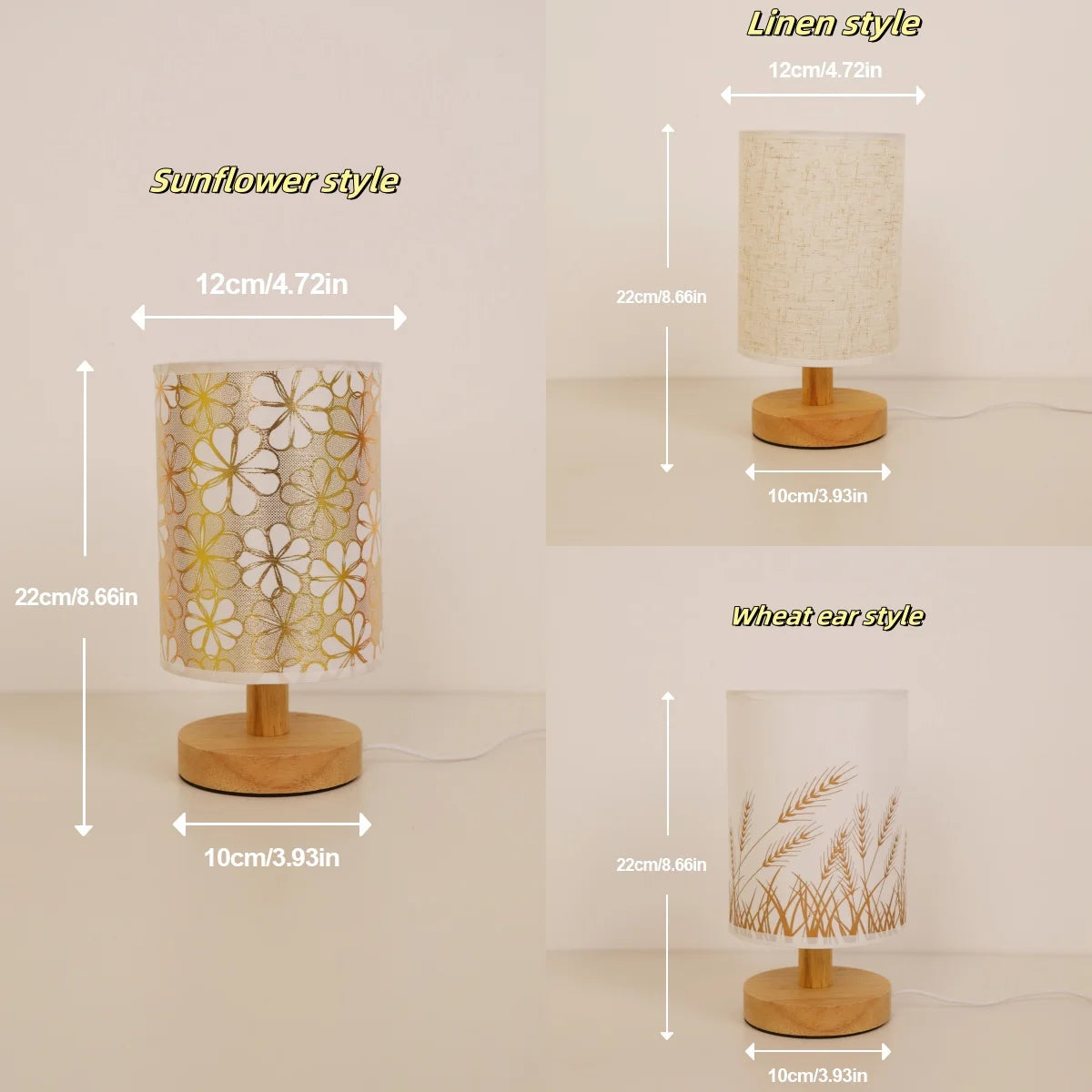 Modern minimalist fabric table lamp, home LED warm light decorative lighting table lamp suitable for bedrooms, study rooms