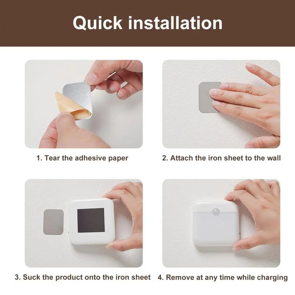 Motion Sensor Led Light Usb Charging Square Lamp for Bedroom Kitchen Stair Hallway Wardrobe Cupboard Lighting