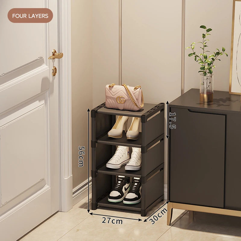 Shoe Rack Storage Organizer Simple Multi-Layer Living Room Vertical Shoes Rack Sneakers Cabinets Removable Household Furniture