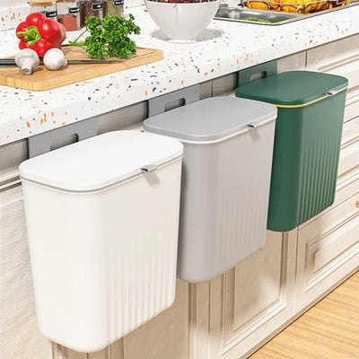 9L Wall Mounted Trash Can Kitchen Cabinet Storage Smart Bucket For Bathroom Recycling Hanging Trash Bins Kitchen Accessories