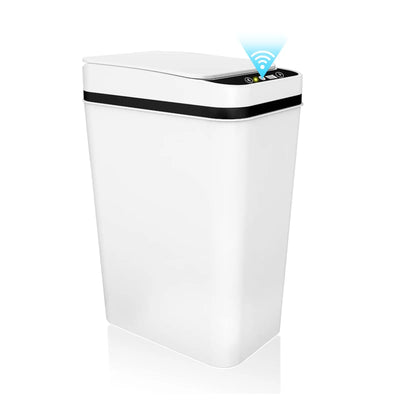 Bathroom Trash Can with Lid Touchless Automatic Garbage Can Slim Motion Sensor Smart Trash Bin for Bedroom,Office,Living Room