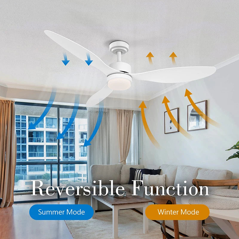 Modern fan lamp long page remote control variable frequency 3 color Nordic Living room lighting ceiling fan with LED lamp