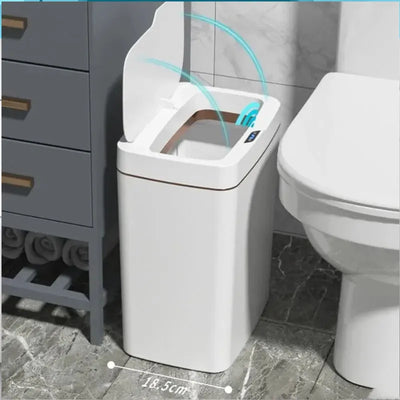 15/18L Bathroom Smart Sensor Trash Can Garbage Bucket for Kitchen Toilet Waterproof Narrow Seam Automatic Trash Bin Wastebasket