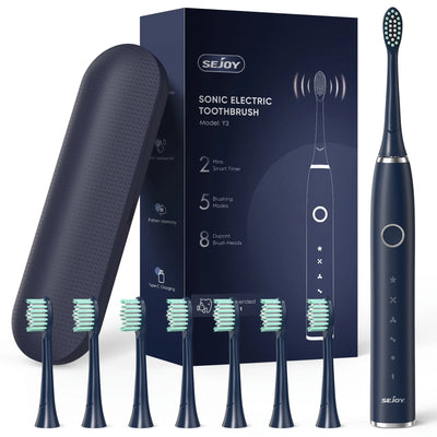 Electric Toothbrush Tooth Brush USB Rechargeable Adult Ultrasonic Teeth Cleaning 8 Replacement Toothbrush Heads