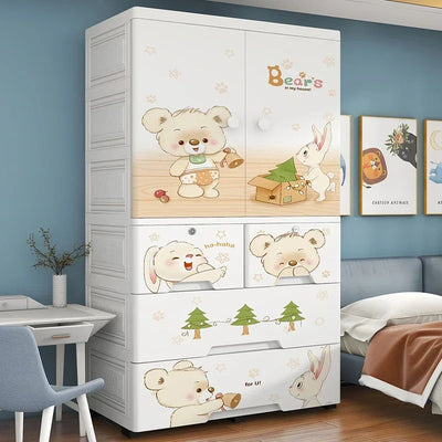 Baby Wardrobe Children's Storage Cabinet Extra-large WidenedThickened Clothes Storage Cabinet Plastic Home Wardrobe 70cm Wide