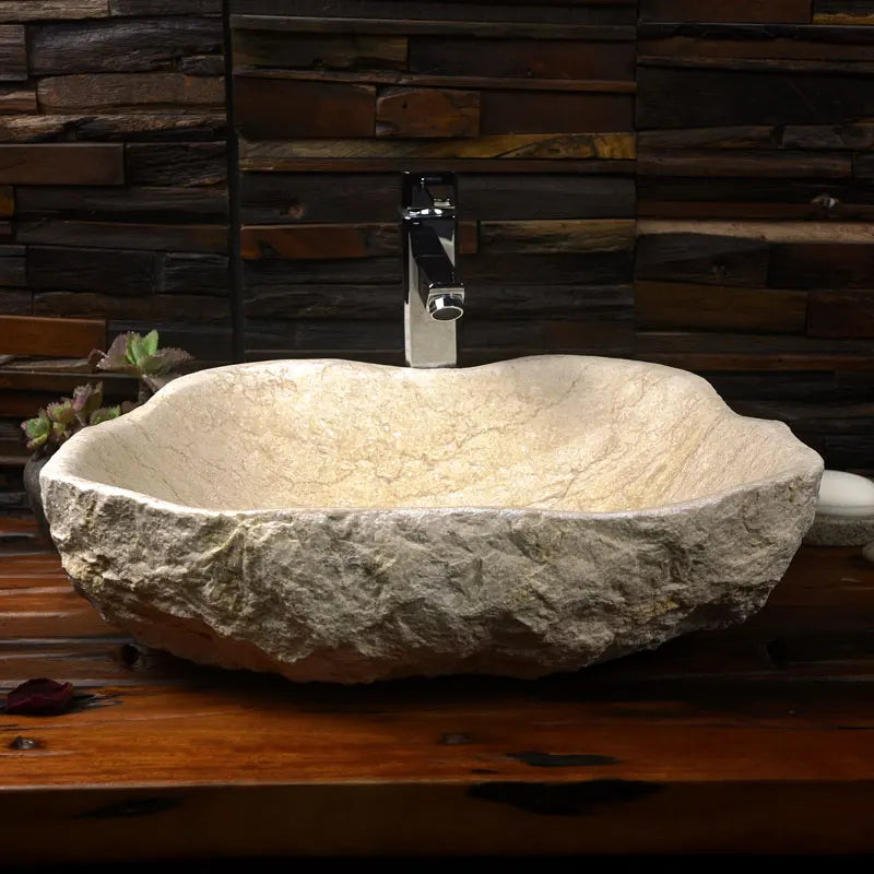 Stone platform basin Art marble washbasin Pool Bathroom Balcony Outdoor courtyard Household