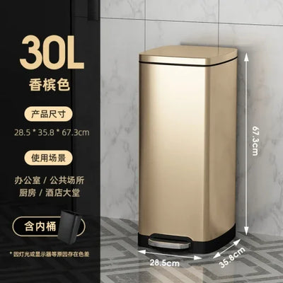 50 liter ultra large capacity stainless steel trash can, pedal style kitchen dedicated high-end household use