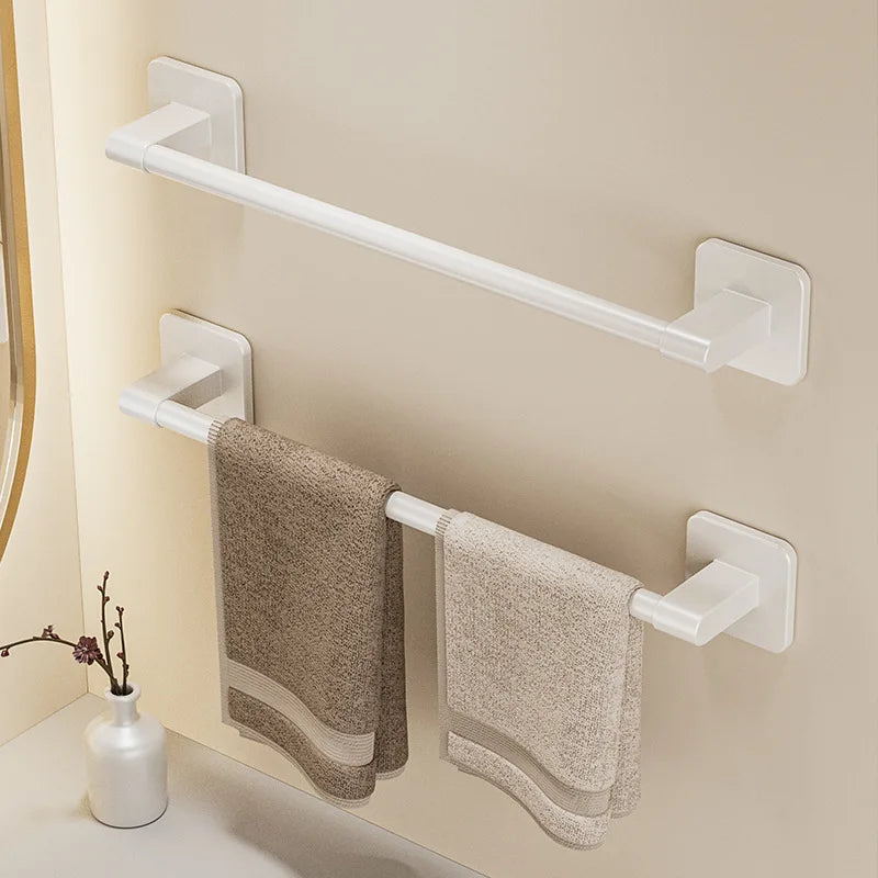 Self-adhesive Home Bathroom Towel Rack Holder Without Drilling Wall Mount Towel Shelf Kitchen Bathroom Accessories Towel Hanger