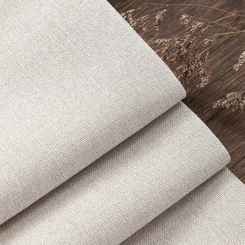 Thickened Plain Linen Fabric Fine By The Meter for Tablecloth Bags Pillow Cushion Cover Sewing Sofa Cloth Wearable Beige Gray