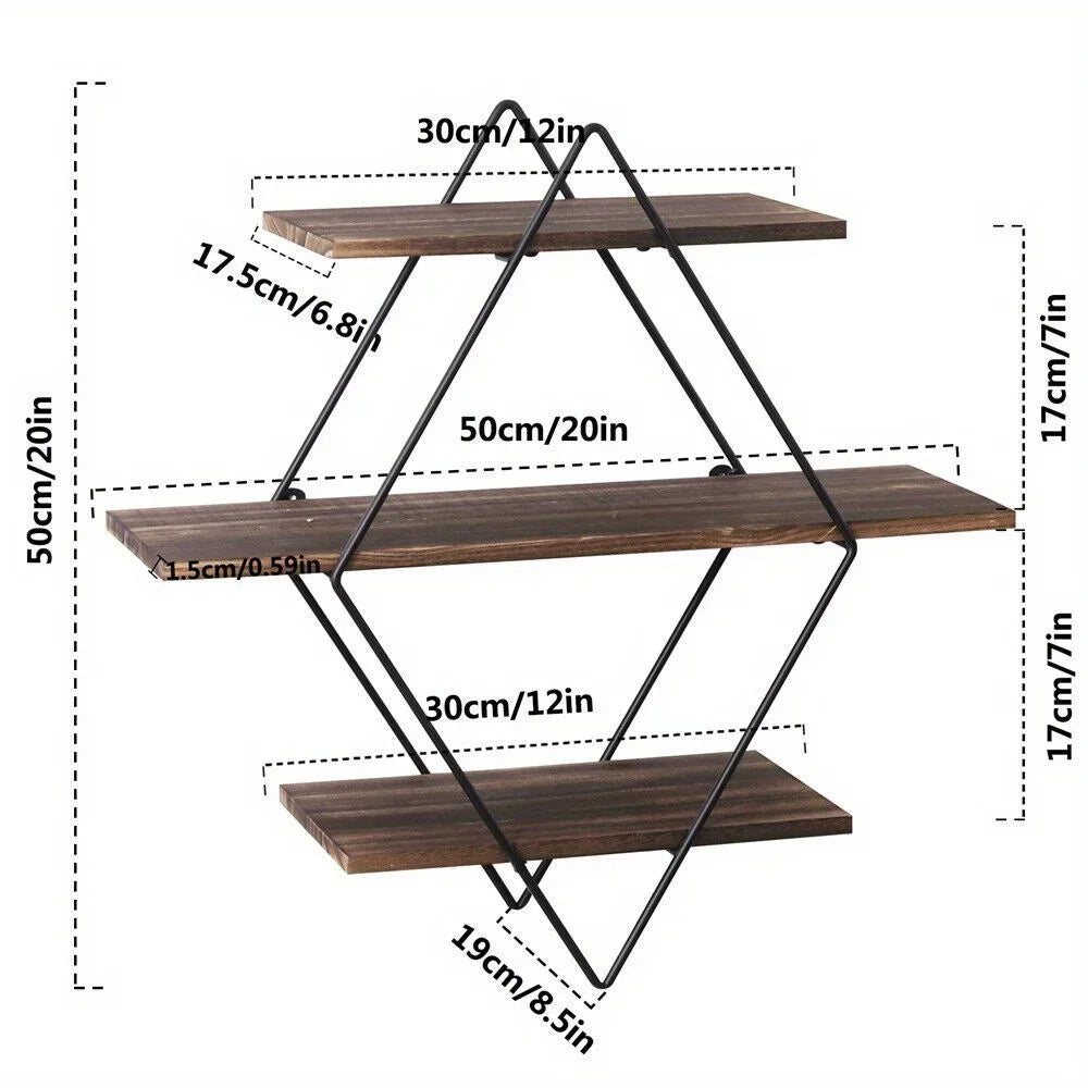 3-story wall floating shelf wall decoration storage shelf book display shelf