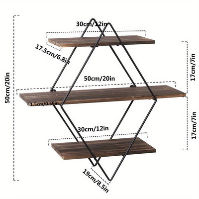 3-story wall floating shelf wall decoration storage shelf book display shelf