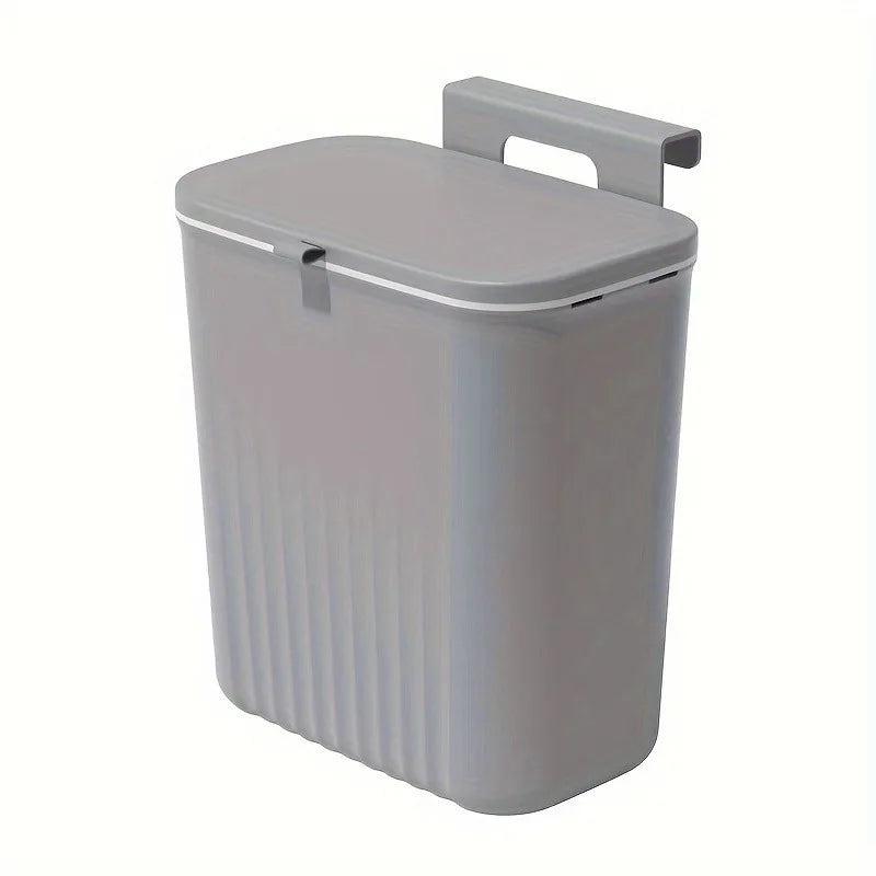 1pc Wall-Mounted Kitchen Trash Can with Lid kitchen trash bin - Space-Saving,  Pull-Out Design for Home & Commercial Use