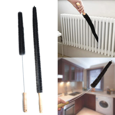 70cm/75cm Radiator Cleaner Brush Multi-Purpose Bendable Long Thin Cleaner Duster Household Cleaning Tool Dryer Duct Brush Black