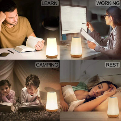 Xiaomi Mijia 13 Color Changing Night Light RGB Remote Control Touch Dimmable Portable Table Bedside Lamps USB Rechargeable Lamp