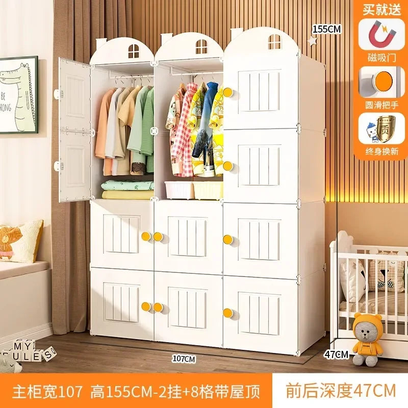 Nordic Minimalist Wardrobe Cupboard Storage Organizer Partitions Bedroom Closet Portable Living Room Muebles Trendy Furniture