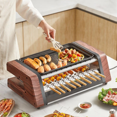 Electric Oven Household Barbecue Oven Barbecue Electric Baking Pan Indoor Barbecue Machine Automatic Rotation Skewers Machine