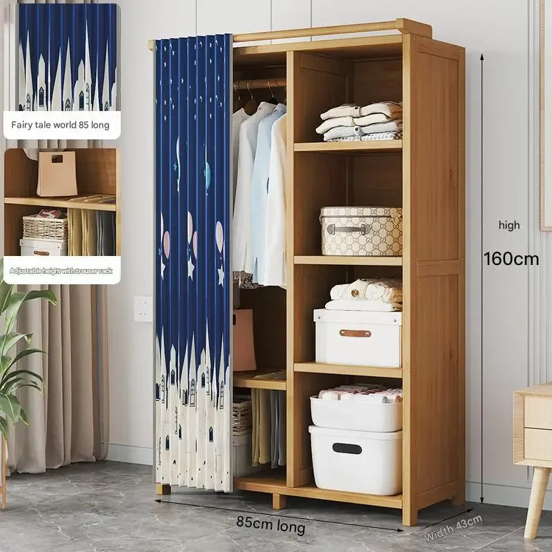 Space Saving Cheap Closet Modern Minimalist Nordic Display Lounge Open Wooden Wardrobe Storage Vestidores Trendy Furniture