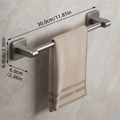 Bathroom Towel Holder White Without Drilling Bathroom Gray Towel Rack Towel Bar Self-Adhesive Bathroom Towel Rack Towel Rail