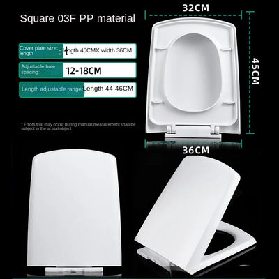 Adjustable Thickened Toilet Cover PP Slow Lowering Toilet Cover  General Purpose Old Style V-U Square O Toilet Cover