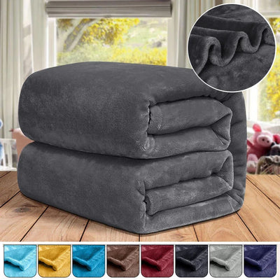 WOSTAR Winter mink velvet fleece blanket extra large sofa throw thick bed blanket microfiber antistatic fuzzy faux fur blanket