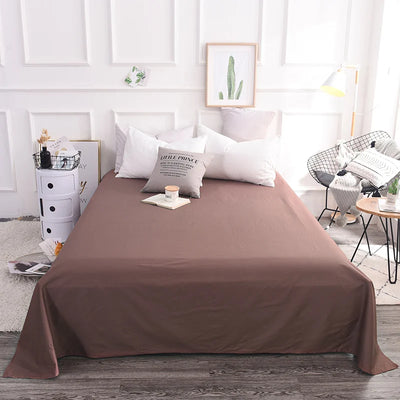 100% Pure Cotton Black Flat Sheet 1pc High Quality Solid Color Soft And Comfortable Bed Sheet постельное белье (No Pillowcase）