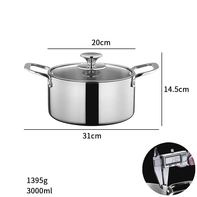 316 stainless steel steamer Double layer soup pot Household thickened milk pot Kitchen utensils pots for cooking