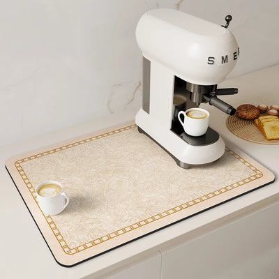 Coffee Machine Mat Drain Pad Quick Dry Dish Drying Mats Super Absorbent Tableware Draining Pad Kitchen Dinnerware Placemat Rug