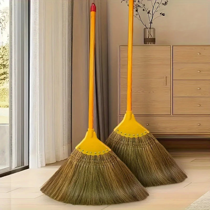 Eco-friendly hand-woven mango broom - suitable for hard floors - ideal for living rooms, bedrooms, kitchens and outdoor cleaning