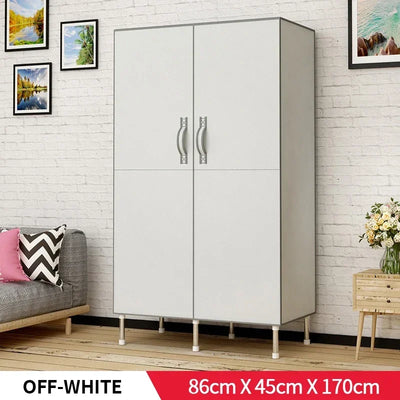 Double door folding simple cloth wardrobe thickened and thickened 19mm steel pipe single person storage wardrobe