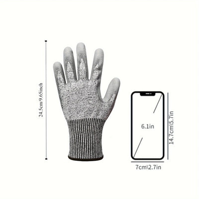 1 pair, Cut-Resistant Gloves with Non-Slip Grip, Durable Nitrile Foam Coating, Touchscreen Compatible, and 3D-Comfort Fit