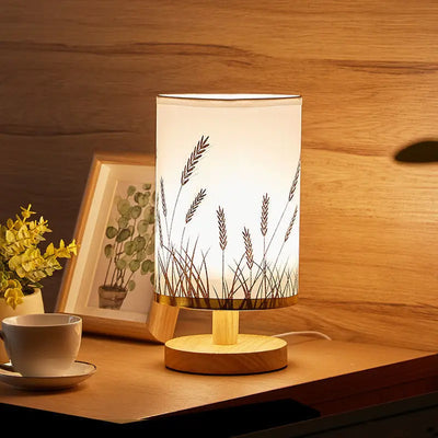 A Nordic Wood Table Lamp Night Light USB Powered Modern For Bedroom Illumination Warm White Gift Wooden Bedside Kids Room Decor