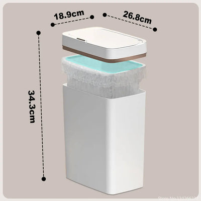 15/18L Smart Sensor Trash Can Garbage Bucket Waterproof Narrow Seam Automatic Trash Bin Wastebasket for Kitchen Toilet Bedroom