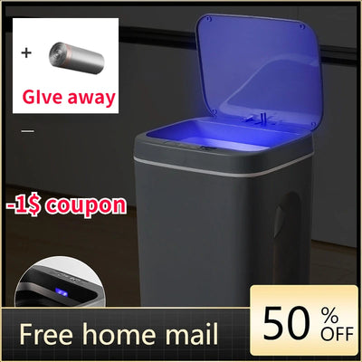 Smart Sensor Garbage Bin Kitchen Bathroom Toilet Trash Can Best Automatic Induction Waterproof Bin with Lid 12/14/16/18L