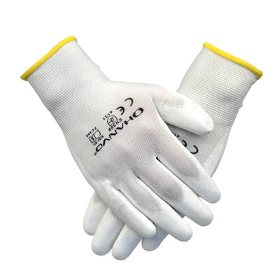 10 Pairs PU Nitrile Safety Coating Nylon Cotton Work Gloves Palm Coated Gloves Mechanic Working Gloves CE EN388