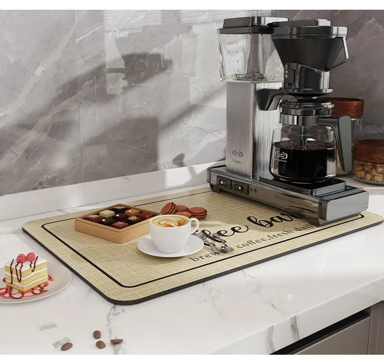 Hot Coffee Machine Rug No Cleaning Antifouling Technology Leather Water Control Cushion Coffee Cup Water Absorbing Pad