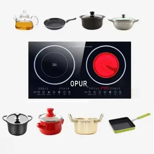 110V/220V Commercial 2 Hot Plates Electric Stove Induction Cookers  Double Induction Cooktop Touch Screen Gas Stove