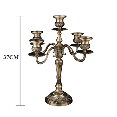 New Bronze Candelabra Metal 5-arms/3 arms Candle Holders Wedding Decoration Candlesticks Event Candle Stand Table Centerpiece