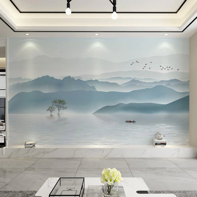 Customized products New Chinese 3D ink painting landscape painting living room TV background mural modern decorative wallpaper