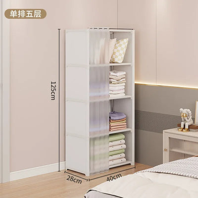 Wardrobe Storage Rack Multi-layer Dustproof Storage Cabinet Multifunctional with Curtains Bedroom Portable Clothe Home Furniture