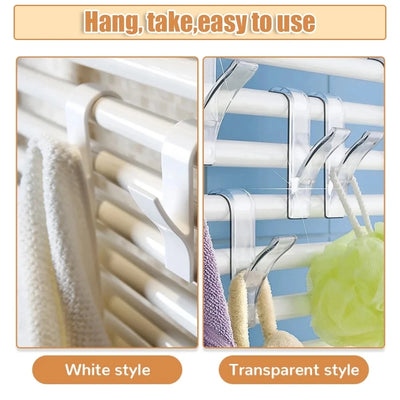 6Pcs Heated Towel Radiator Rail Clothes Hanger Bath Hook Holder Percha Plegable Scarf Hanger Towel Heated Hooks for Bath