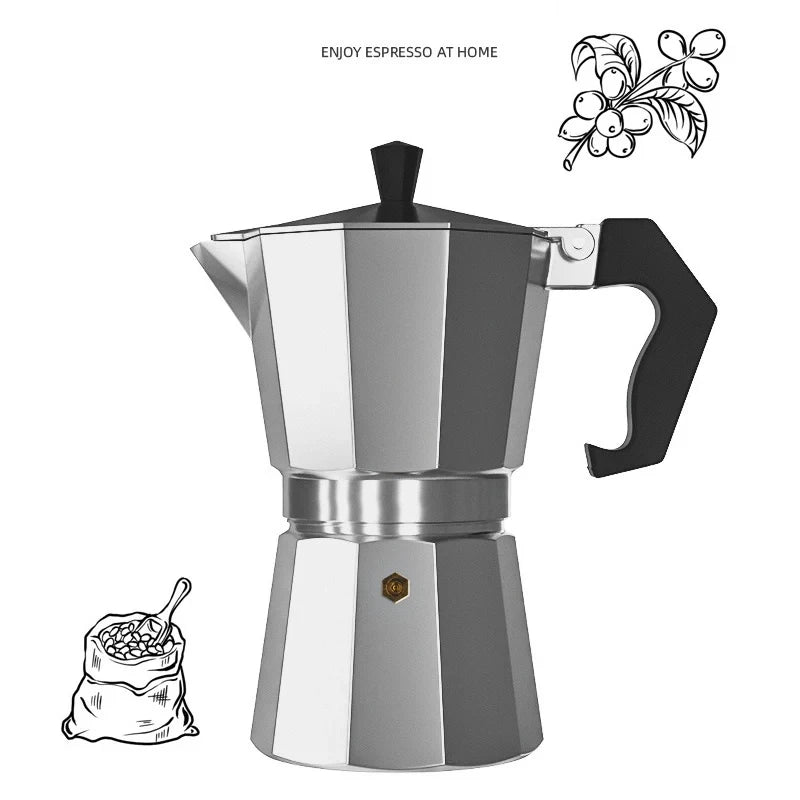 PARACITY 150ML Espresso Extractor Classic Ten Corner Style Coffee Maker Home Latte/Mocha Hand Coffee Mocha Pot