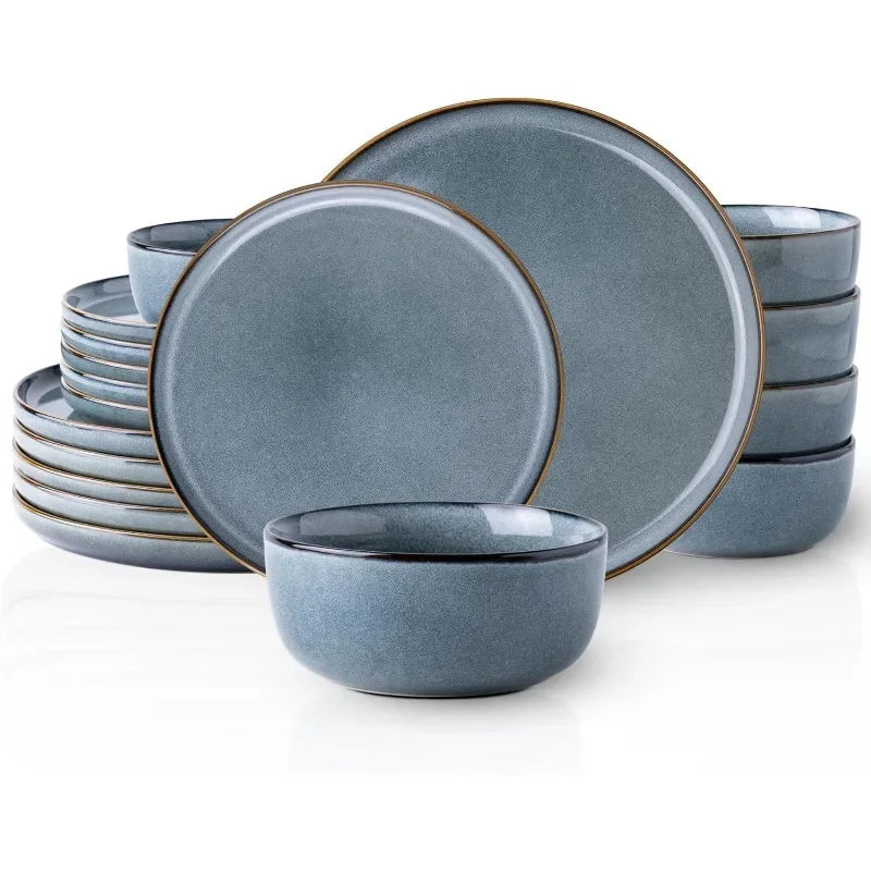 Ceramic Dinnerware Sets for 4, 12 Pieces Stoneware Plates and Bowls Sets, Chip and Scratch Resistant Dishe Set for Dinner,