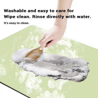 Solid Coffee Countertop Drain Pad Quick Dry Coffee Dish Drying Mats Kitchen Dining Table Absorbent Draining Mat