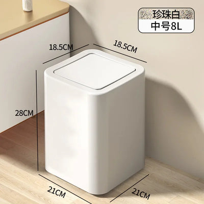 High-looking Paper Basket Bathroom Kitchen Trash Can Trash Can Household Swing Lid Toilet Living Room Office