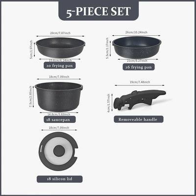 Hot Selling Home Kitchen Non Stick Pot Set Cookware Set Cooking 5pcs Non Stick Cookware Set