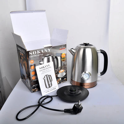 Houselin Stainless Steel Cordless Electric Kettle. 2000W Fast Boil with Water Temperature Display, 1.7 Liter Coffee Kettle