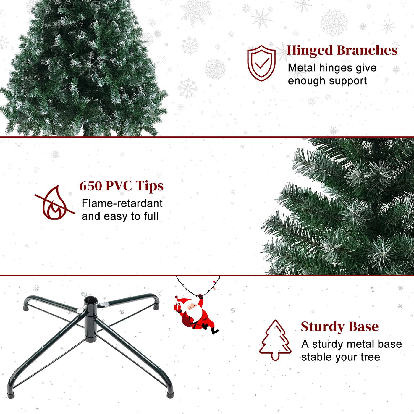 6FT Iron Leg White PVC 812 Branches Christmas Tree