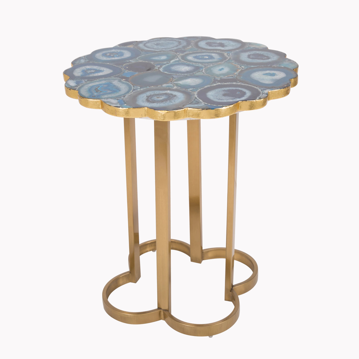 Modern Custom Metal Stainless Steel Table Legs Natural Agate Crystal Side Table Luxury Living Room Small Coffee Table